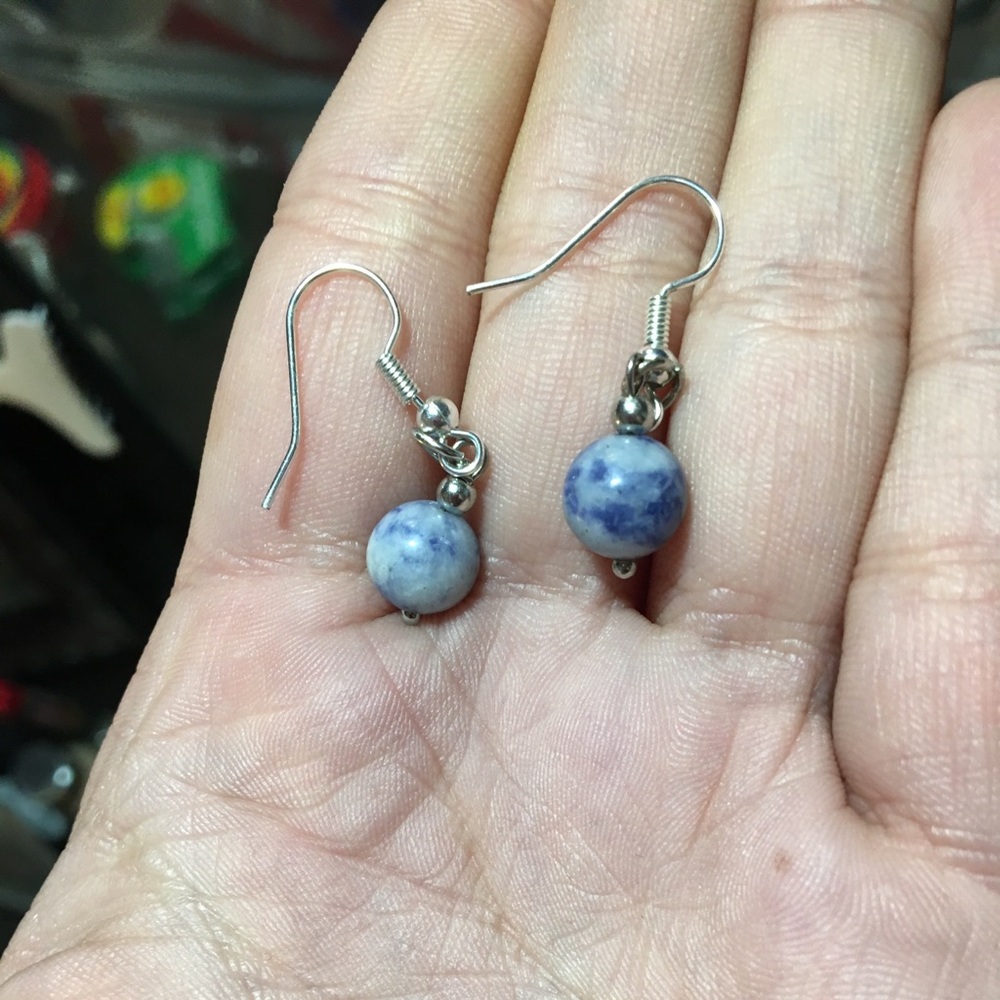 Hand made blue dangle earrings